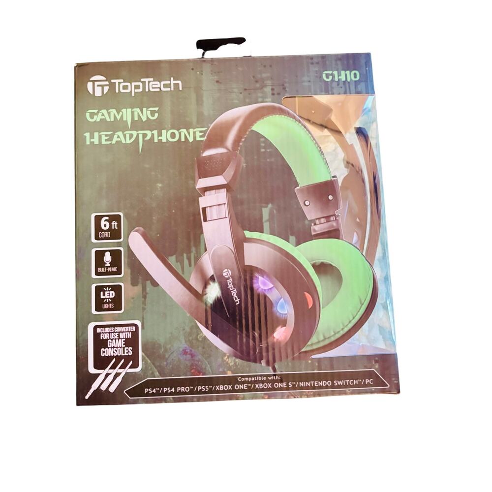 TopTech G1110 / GH10 Wired noise cancelling Gaming Headset Light up Headphones